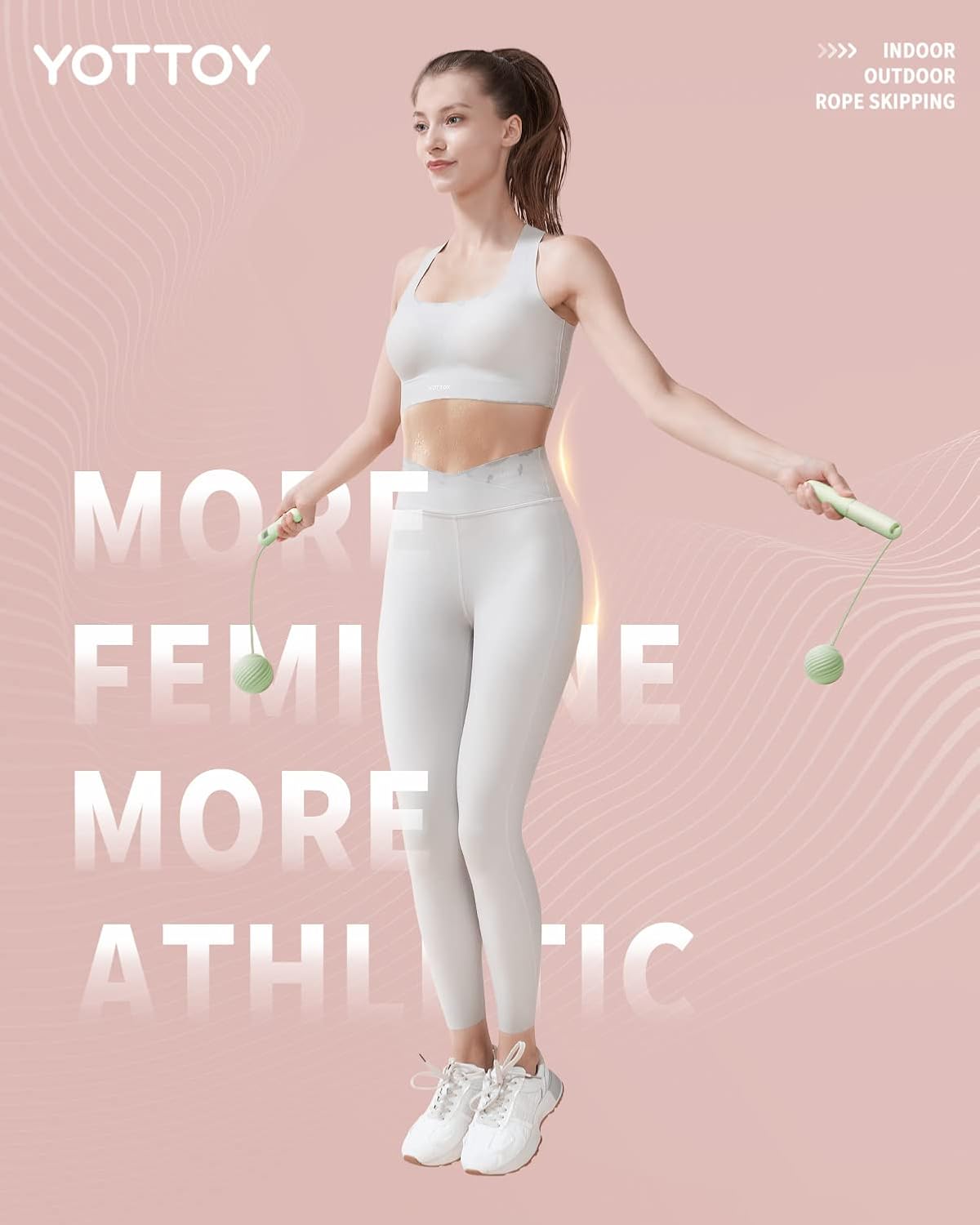Adjustable jump rope for home fitness training