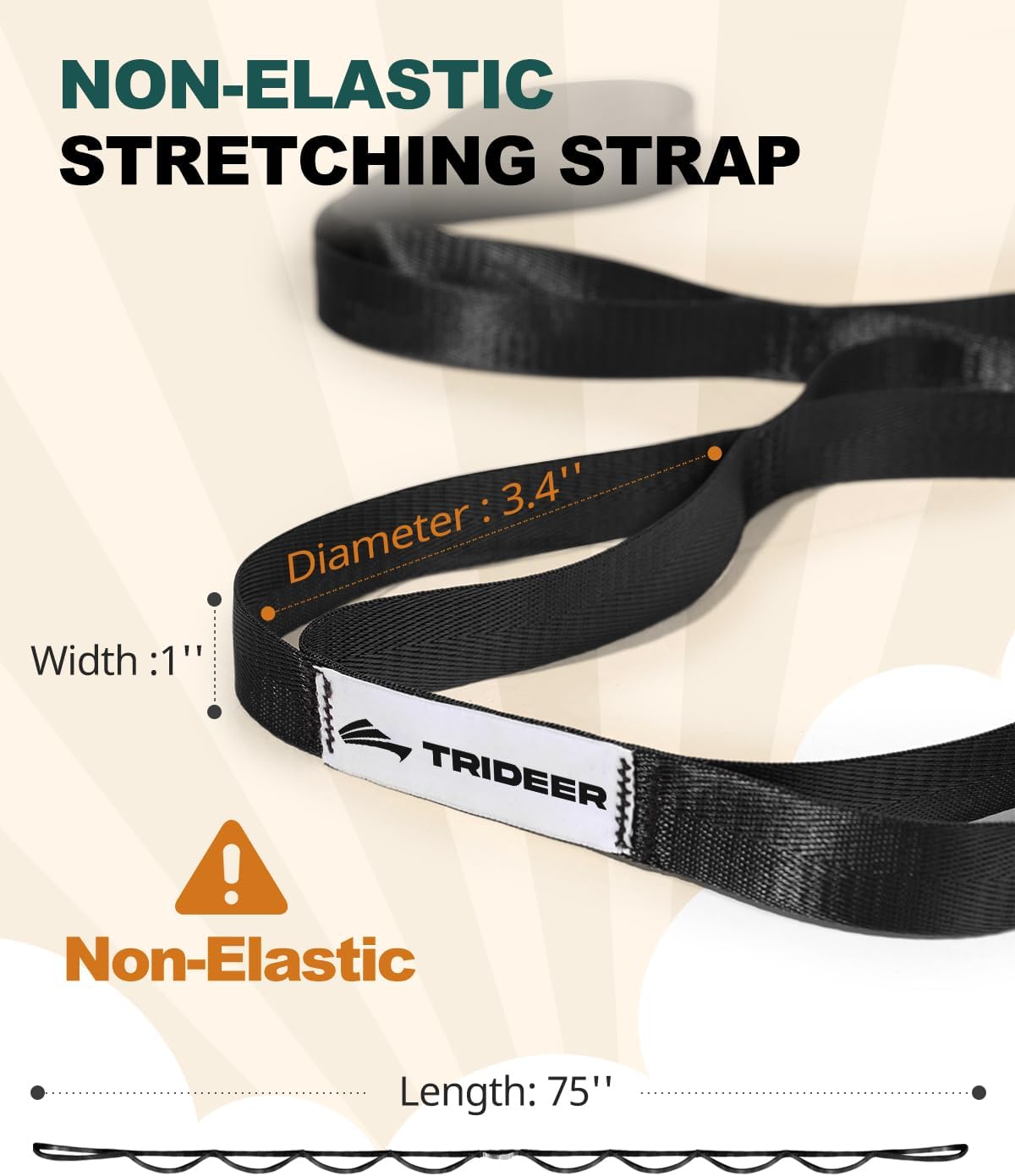 Pilates and yoga flexibility training strap