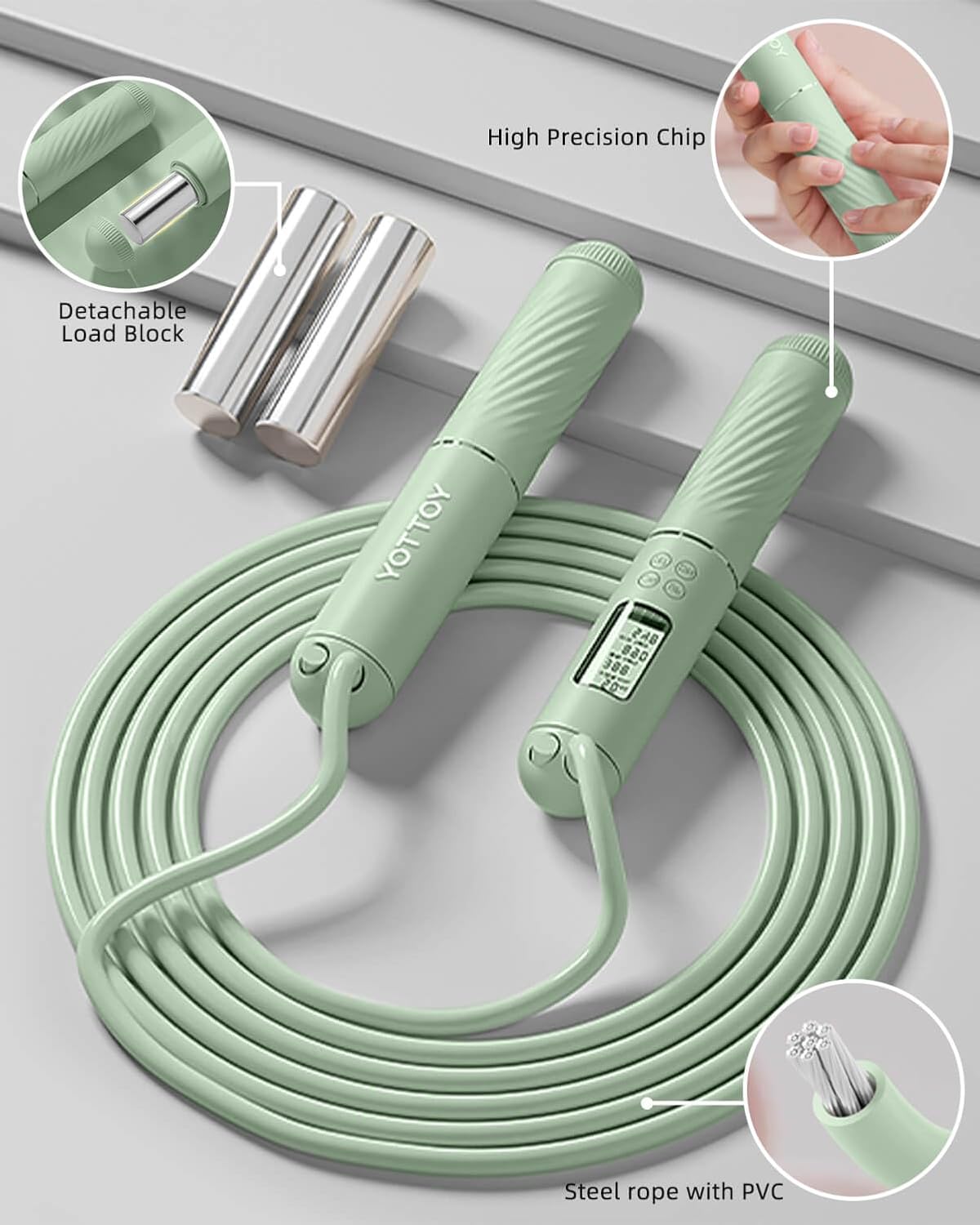 Portable jump rope for weight loss and exercise