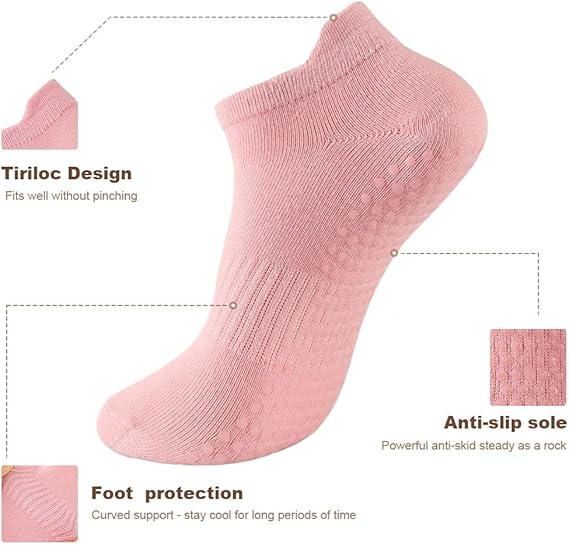 Soft hospital and barre grip socks for women