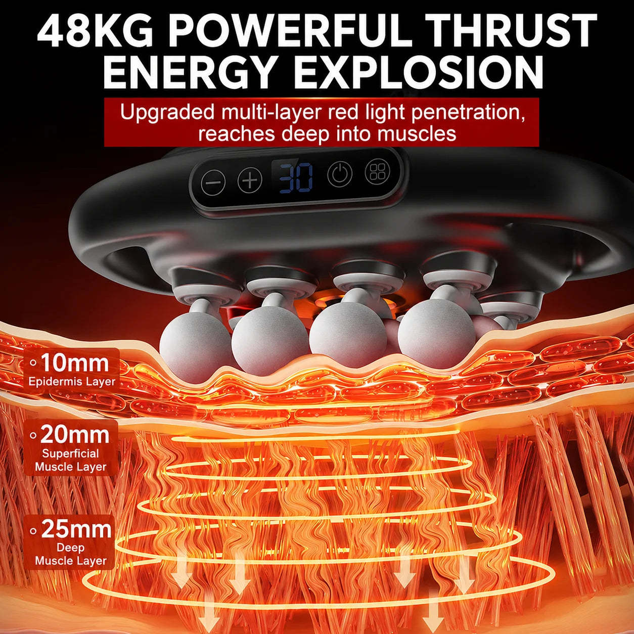 Professional cordless percussion massage gun for muscle recovery