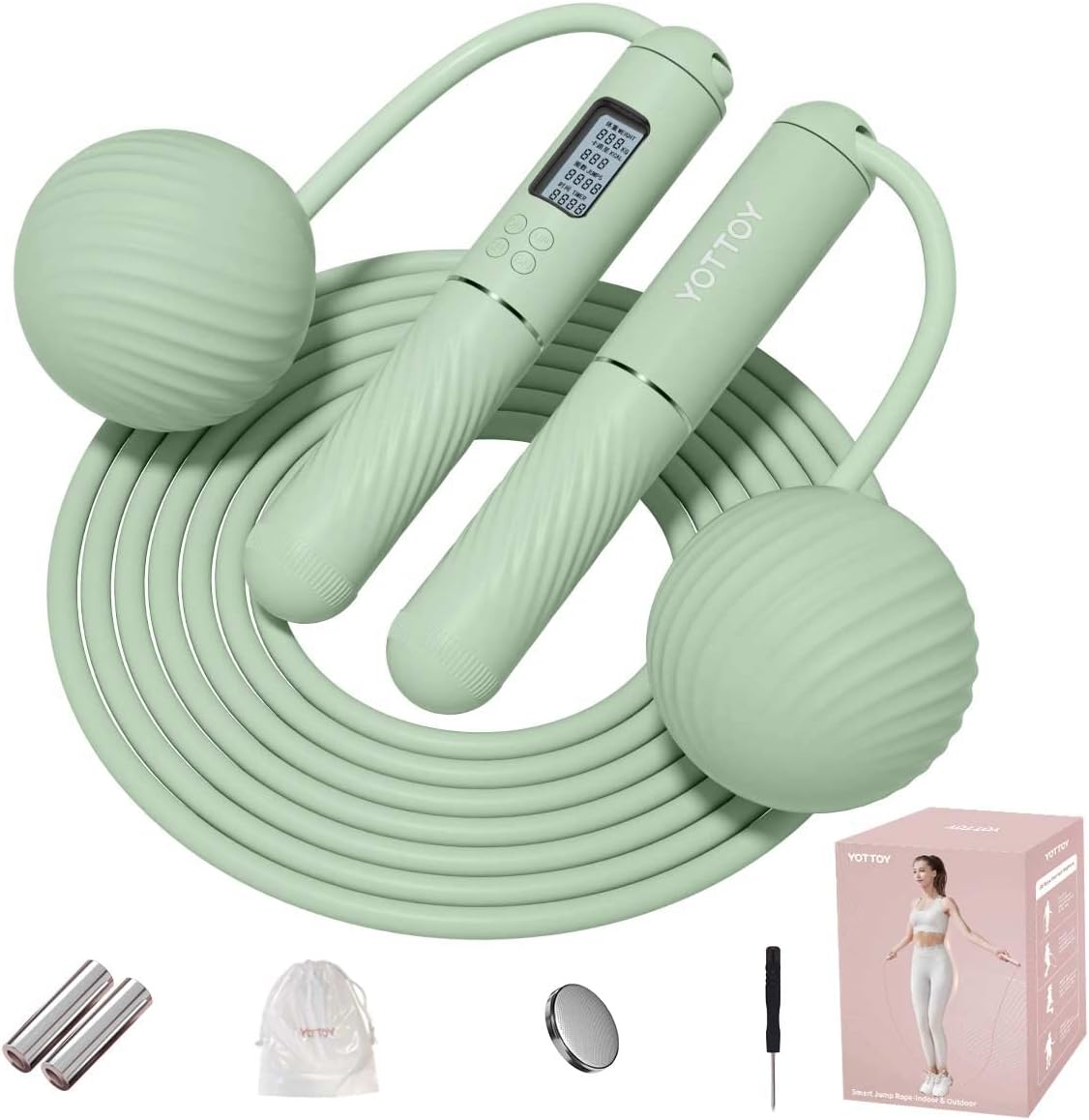 cordless jump rope with LCD display