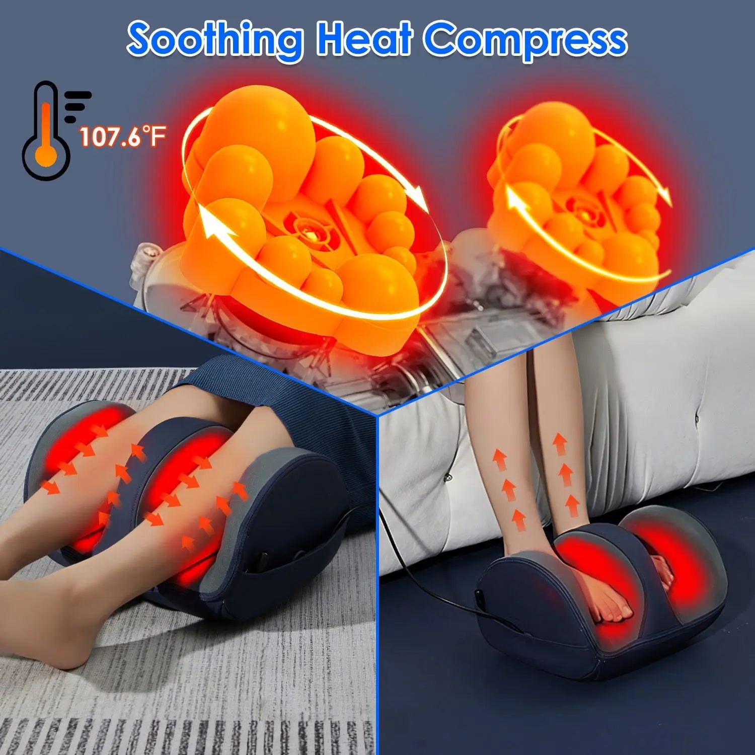 Digital display panel on Ibada leg massager for adjusting heat and massage modes