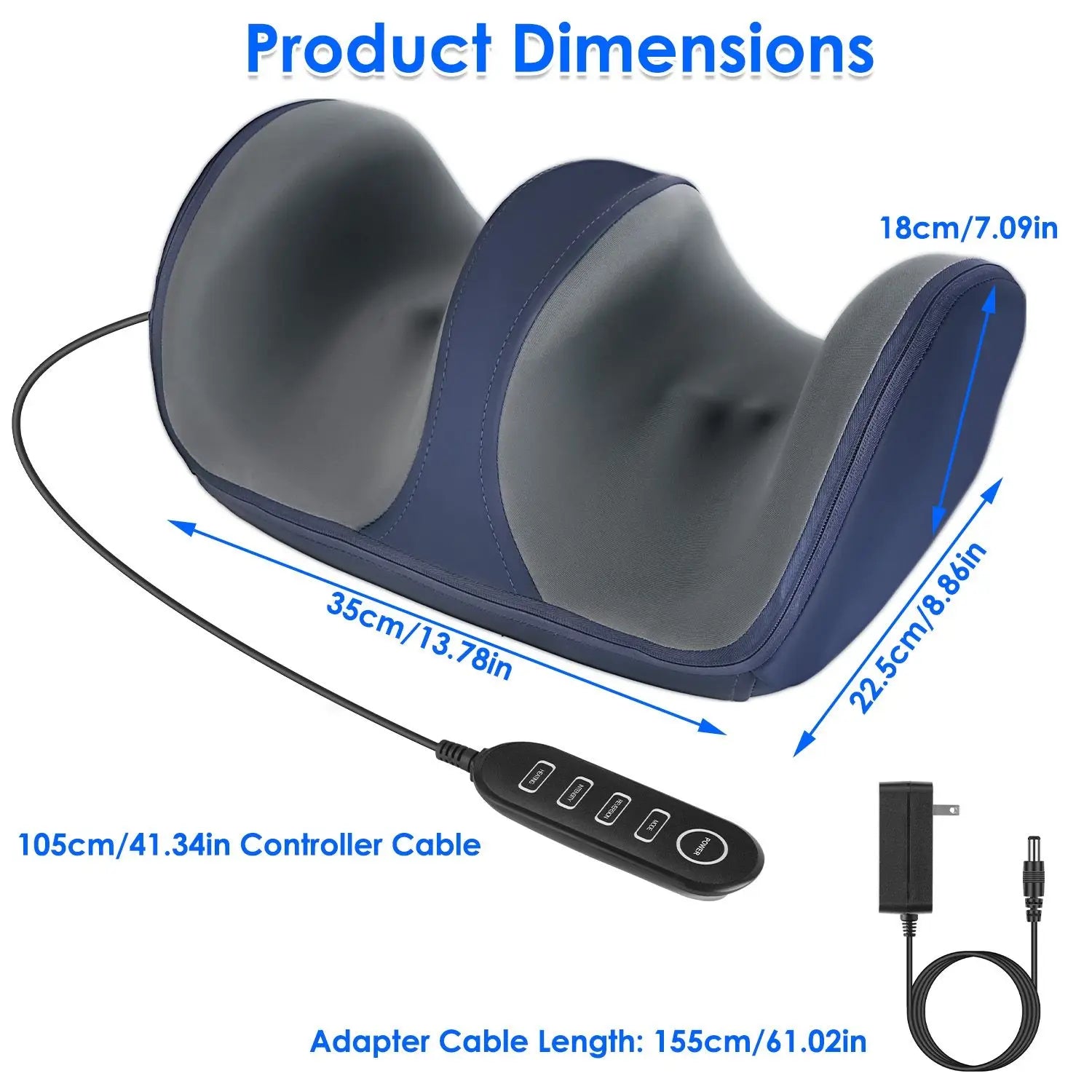 Front view of Ibada leg massager showing heat therapy and compression airbags