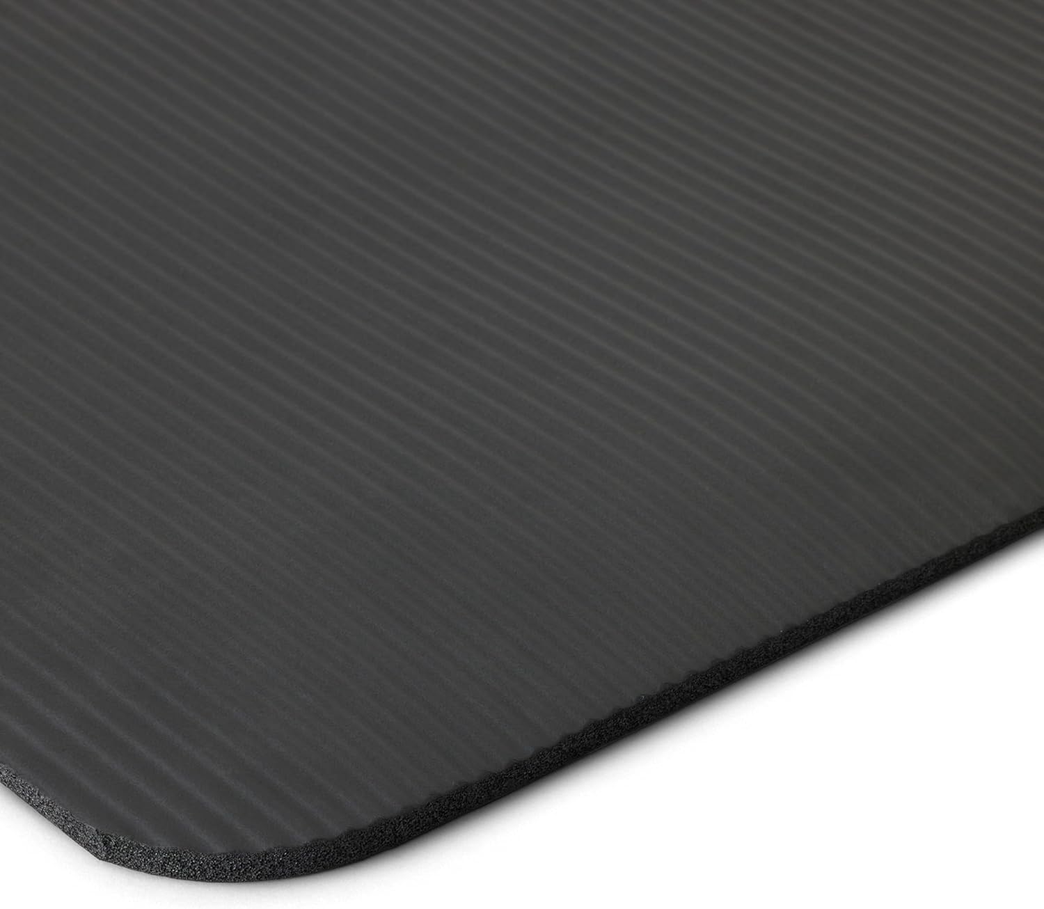 Black textured mat on a white background